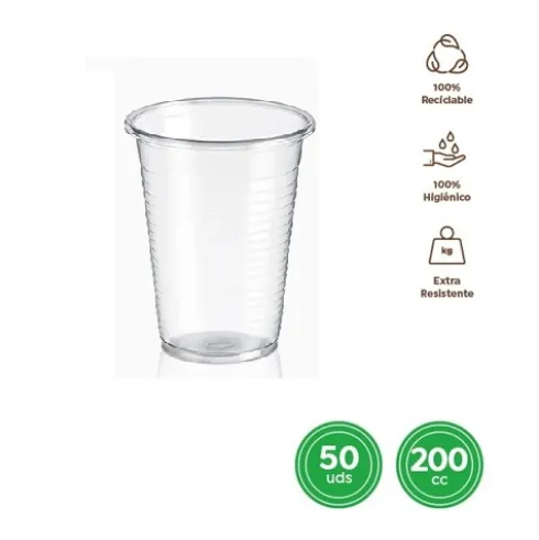 Vaso Irrompible Transparente 200cc 50uds