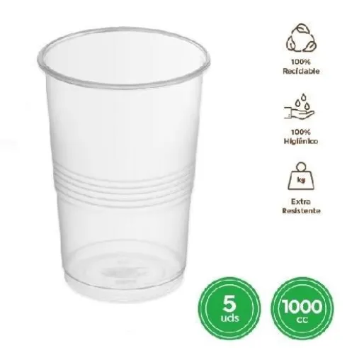 Vaso Litrona Irrompible Transparente 5uds