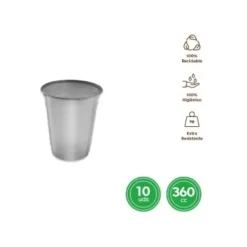 Vaso Premium Reutilizable Plata 360cc