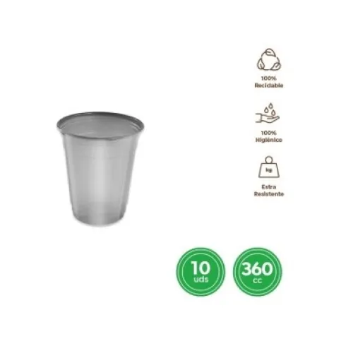 Vaso Premium Reutilizable Plata 360cc