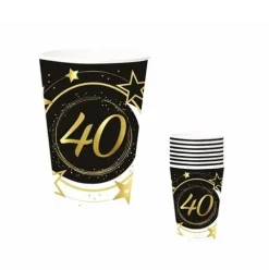 Vasos Cartón 40 Años 240ML