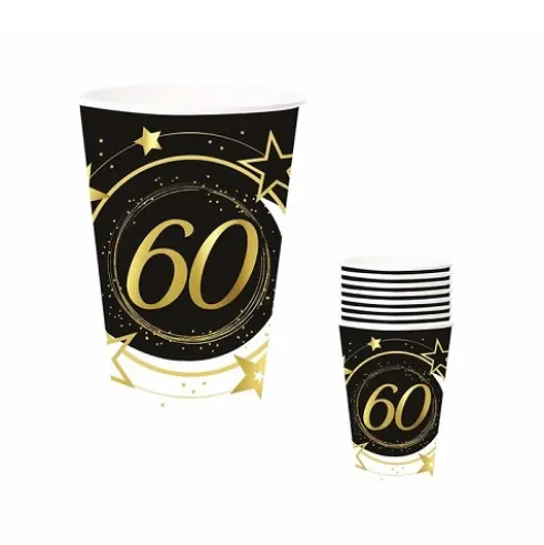 Vasos Cartón 60 Años 240ML