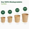 Vasos Cartón Biodegradable Nature 250cc 15uds