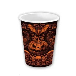 Vasos Cartón Calabaza Gótica 240ML