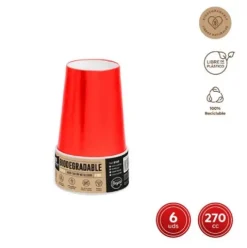 Vasos Metalizado Rojo 270cc