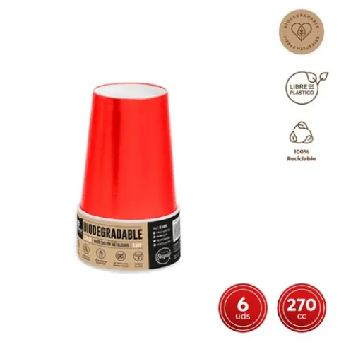 Vasos Metalizado Rojo 270cc