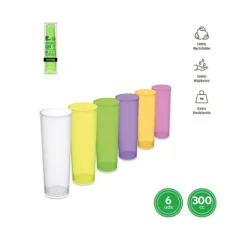 Vaso Tubo Reutilizable Color 300cc