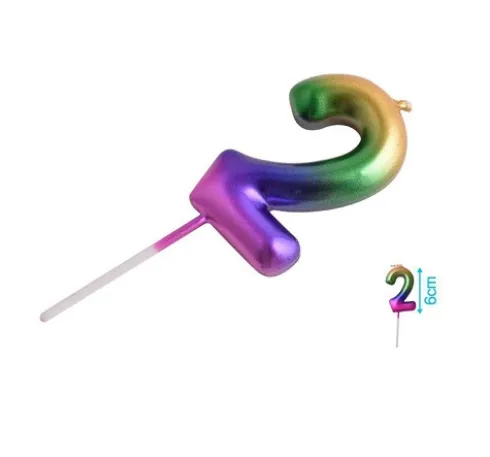 Vela Cumpleaños Números Multicolor
