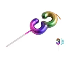 Vela Cumpleaños Números Multicolor