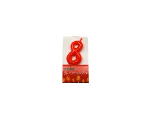 Vela Cumpleaños Números Roja 6cm