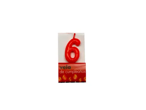 Vela Cumpleaños Números Roja 6cm
