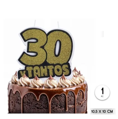 Vela Cumpleaños 30 Oro
