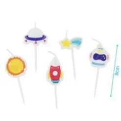 Velas Cumpleaños Astronauta 5pcs