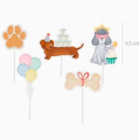 Velas de Cumpleaños Puppies 5pcs