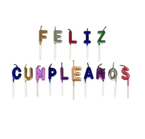 Velas Feliz Cumpleaños 15pcs Multicolor