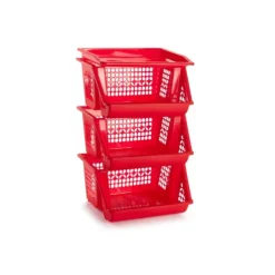 Verdulero PP – Rojo 3 Cestas