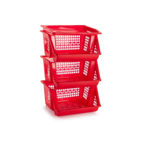 Verdulero PP – Rojo 3 Cestas